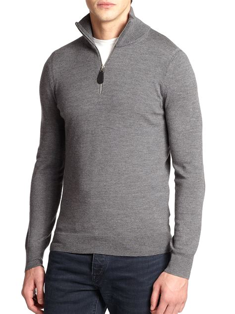 burberry grey zipper|burberry half zip pullover.